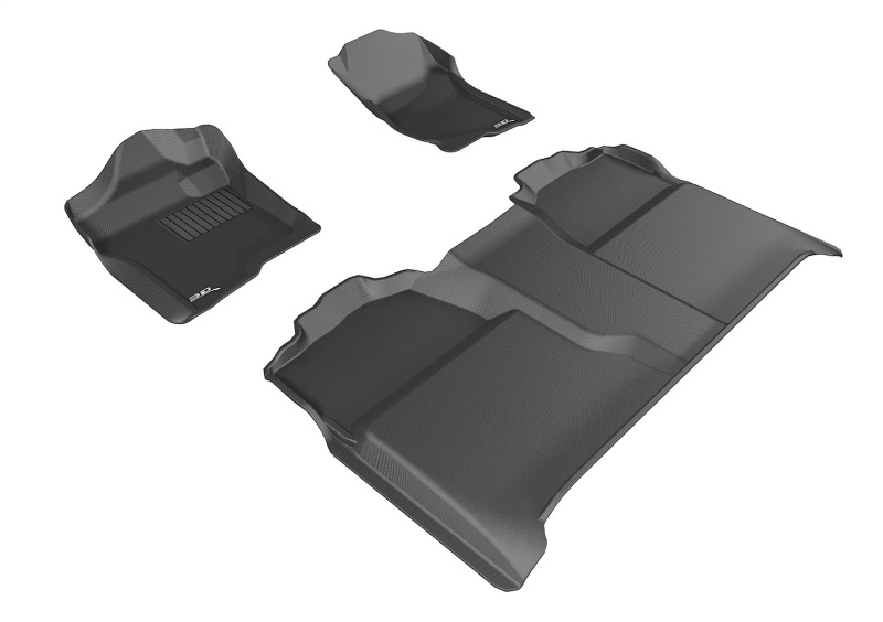 Chevrolet Silverado 1500 Crew Cab Floor Mat Set - 3D MAXpider - KAGU - Black - `07-`13 Chevrolet Silverado 1500 Crew Cab Floor Mat Set - 3D MAXpider - KAGU - Black - `07-`13